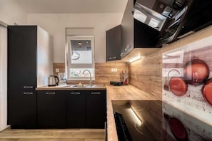 Fridge, oven, stovetop, dishwasher