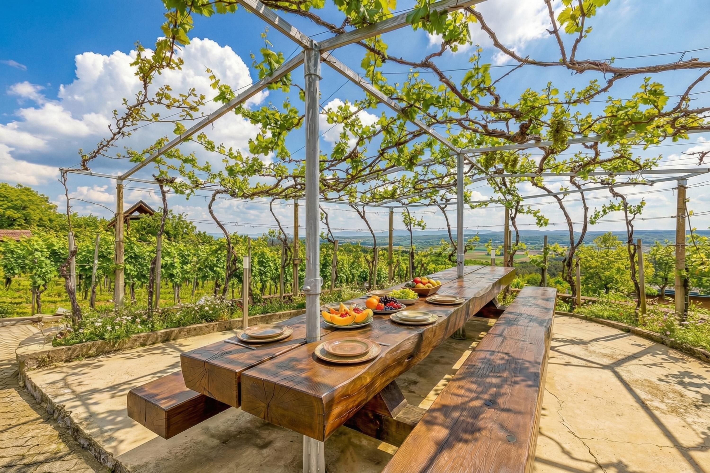 Hus Standard - flera sovrum - 2 badrum - intill bergen (Vineyard Homestead Vrtin) | Restaurang utomhus