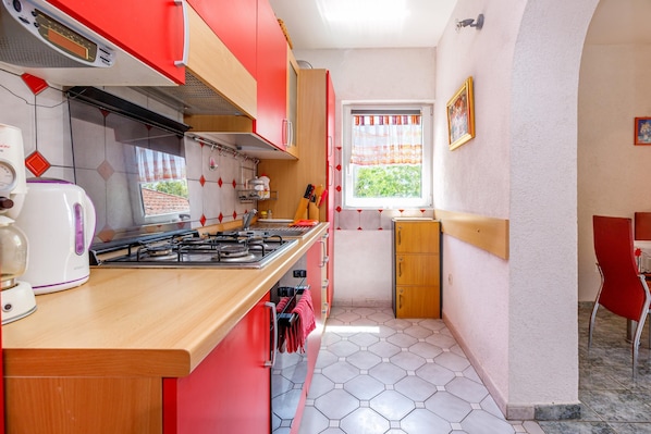 Family Apartment, Multiple Bedrooms (Seaview Apartment Micika Krk Island) | Private kitchen | Fridge, microwave, oven, stovetop - Seaview Apartment Micika Krk Island (Krk)