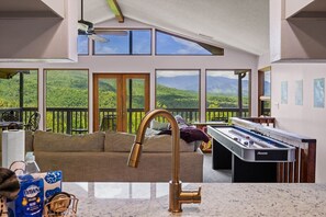 Smart TV, fireplace, video games