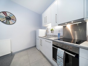 Fridge, microwave, oven, toaster