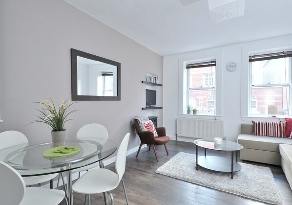 TV, DVD player, books