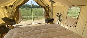 Luxury Safari Tent in South Haven Michigan, Off Map Glamping