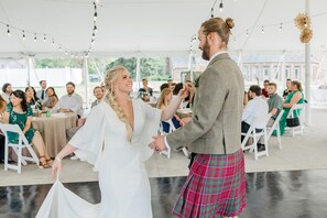 Outdoor banquet area