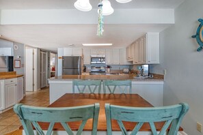 Fridge, microwave, oven, stovetop - Atalaya Tower 605, Well-maintained Three Bedroom, Two Bath Condo (Garden City Beach)