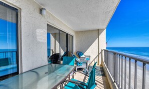Outdoor dining - Atalaya Tower 605, Well-maintained Three Bedroom, Two Bath Condo (Garden City Beach)