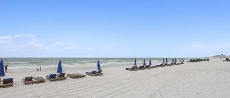 Private beach, white sand