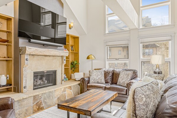 TV, fireplace, DVD player