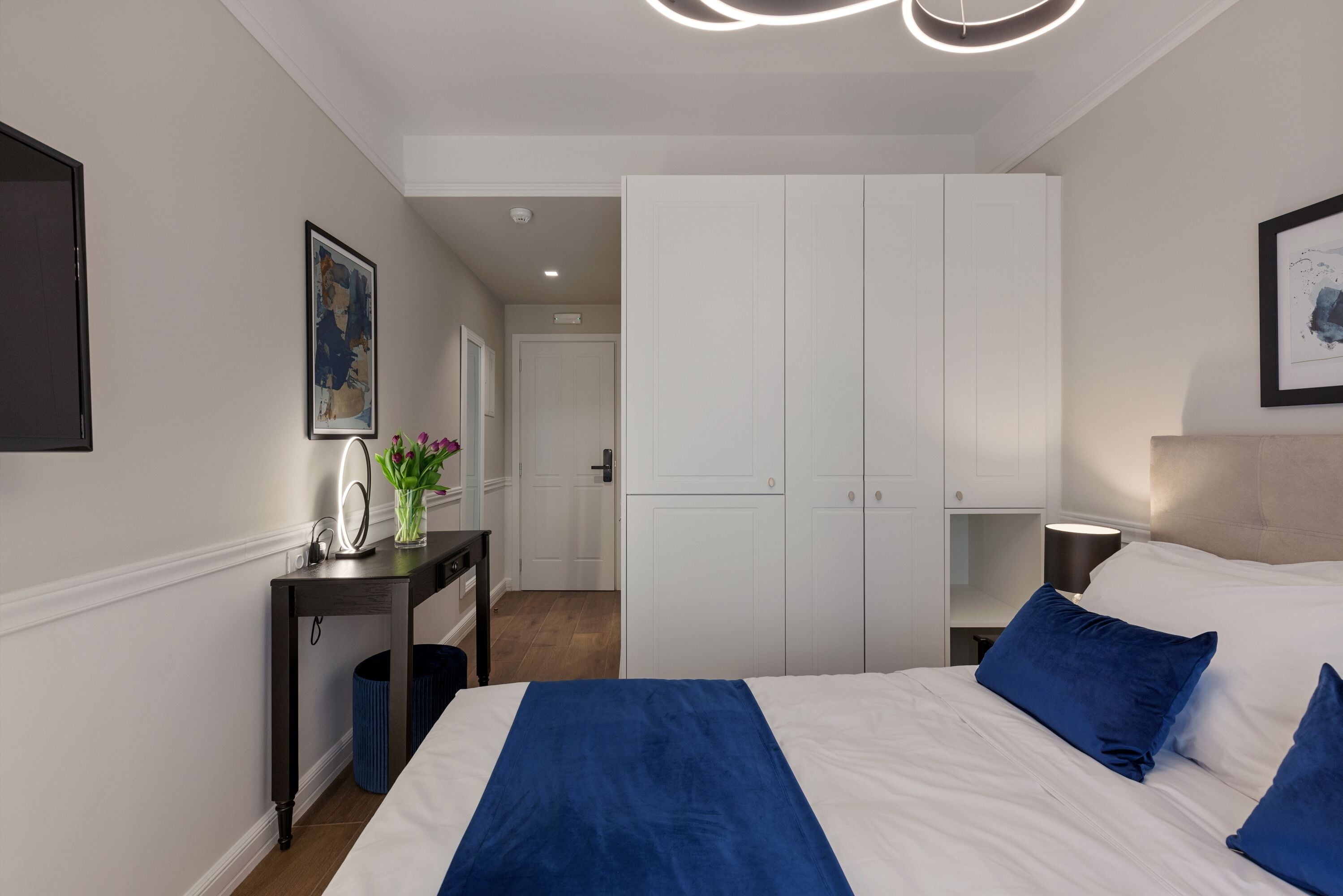 superior double room | in-room safe, desk, laptop workspace, blackout curtains