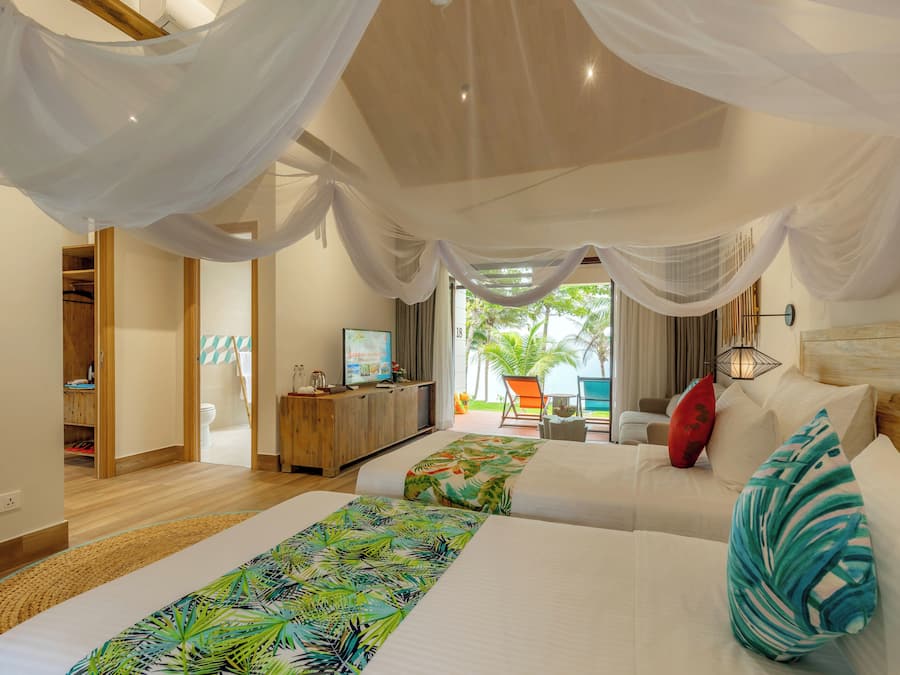 Bungalow, vistas al mar (2 Single Beds) | Minibar, caja fuerte, escritorio y sistema de insonorización