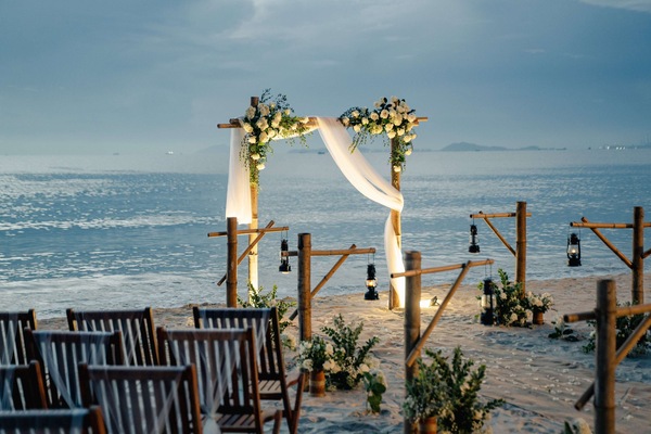 Outdoor wedding area