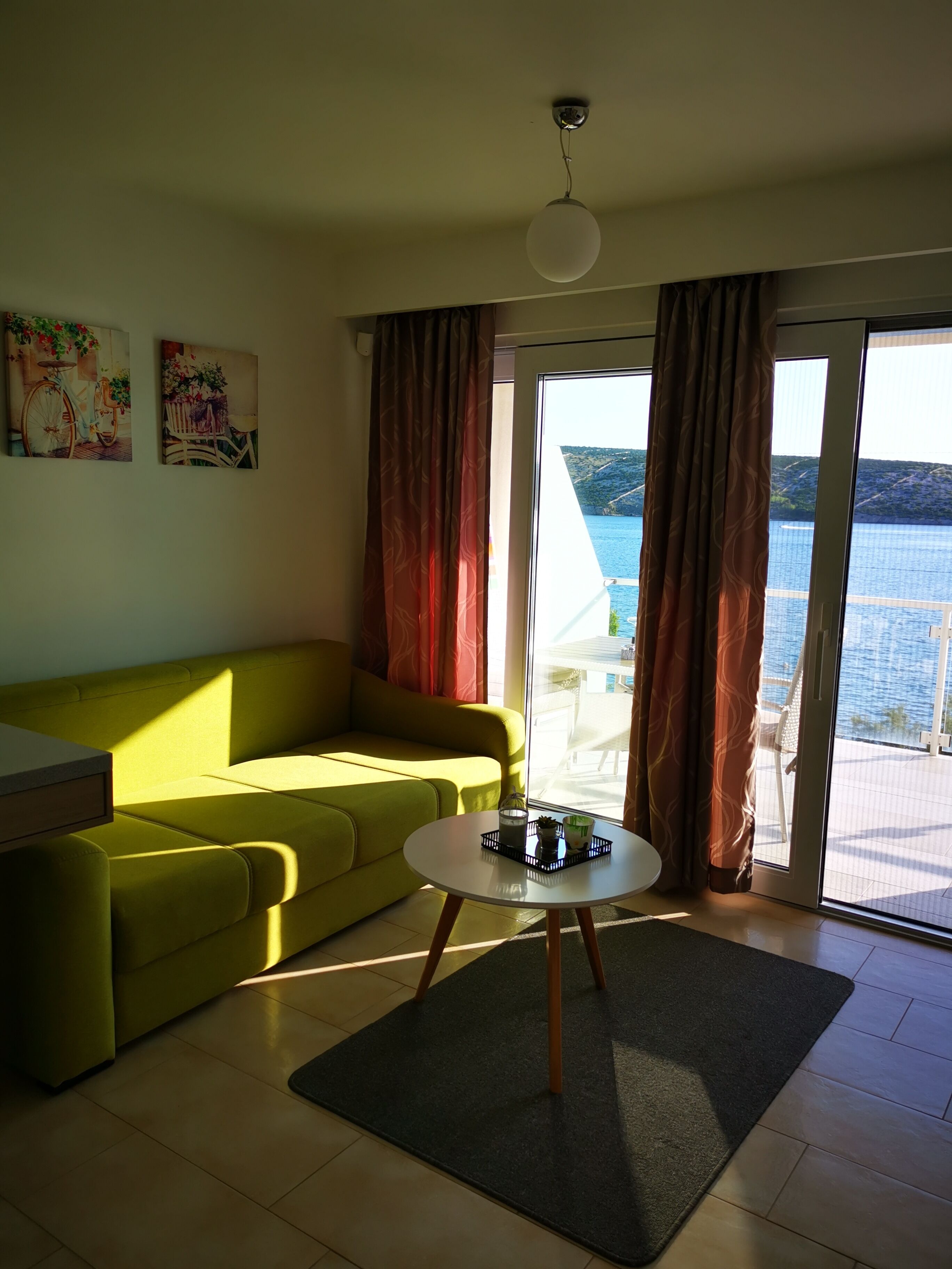 Apartment, 1 Double Bed with Sofa bed, Sea View | Living area | 55-inch TV with satellite channels
