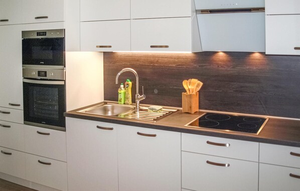 Fridge, microwave, stovetop, dishwasher