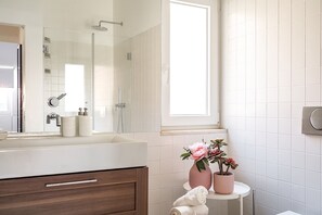 Dusche, Haartrockner, Handtücher