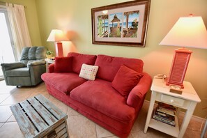 TV, DVD player - Dog friendly beachfront condo with in/out pools (Gulf Shores)