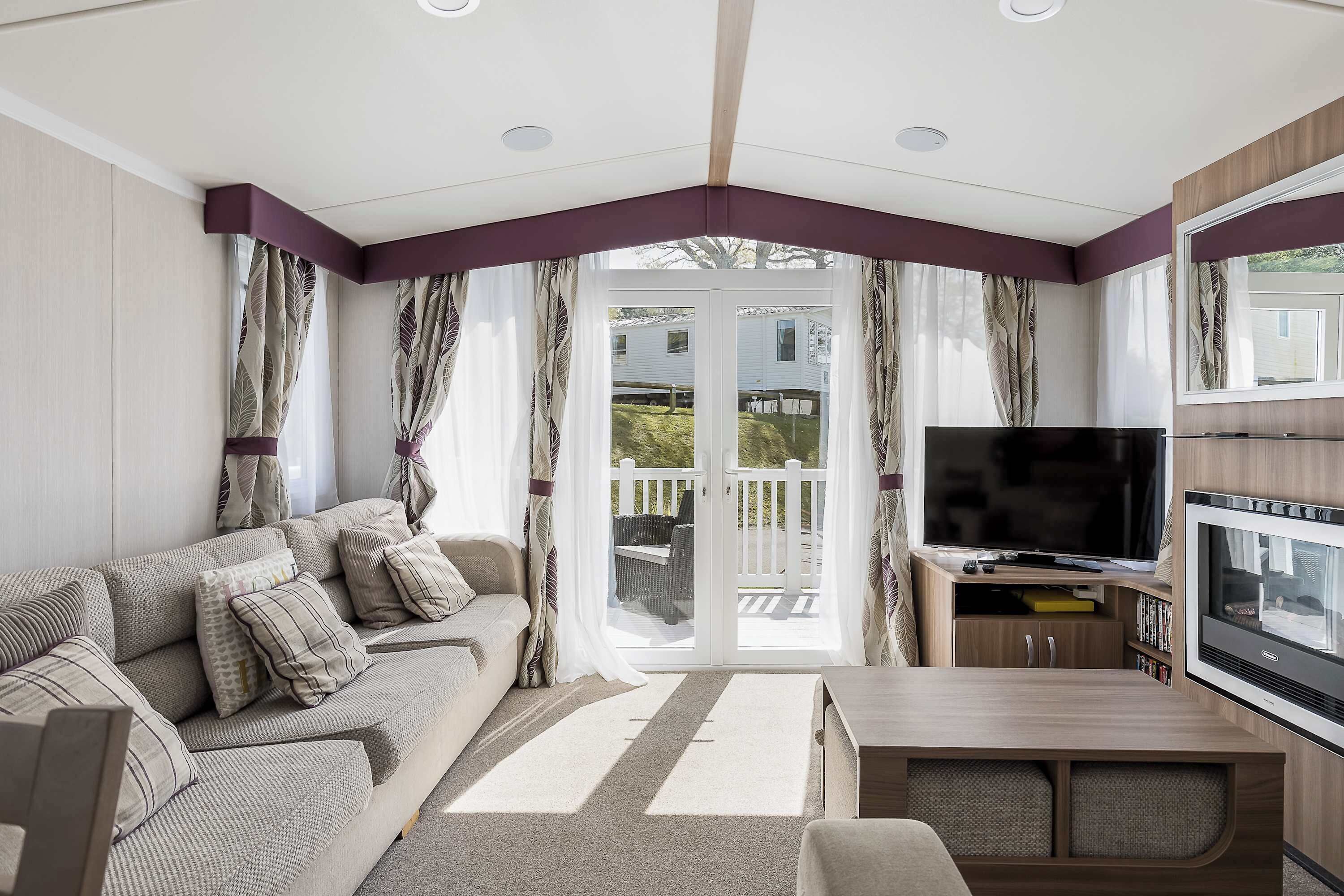 Flat-screen TV, DVD player