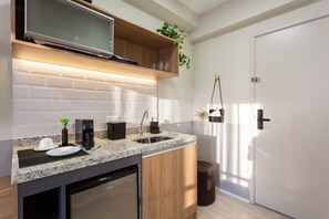 Estúdio conforto | Cozinha privada | Micro-ondas, máquina de café expresso, cafeteira/chaleira