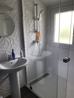 Shower, hair dryer