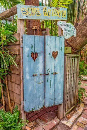 Exterior detail - The Dancing Rooster: 2 Blocks from Duval in Old Town. (Key West)