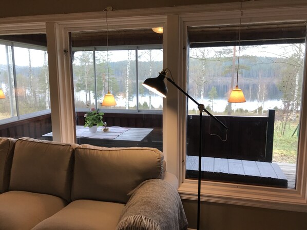 Televisie, een open haard en boeken