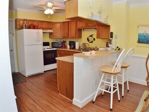 Fridge, oven, stovetop, dishwasher