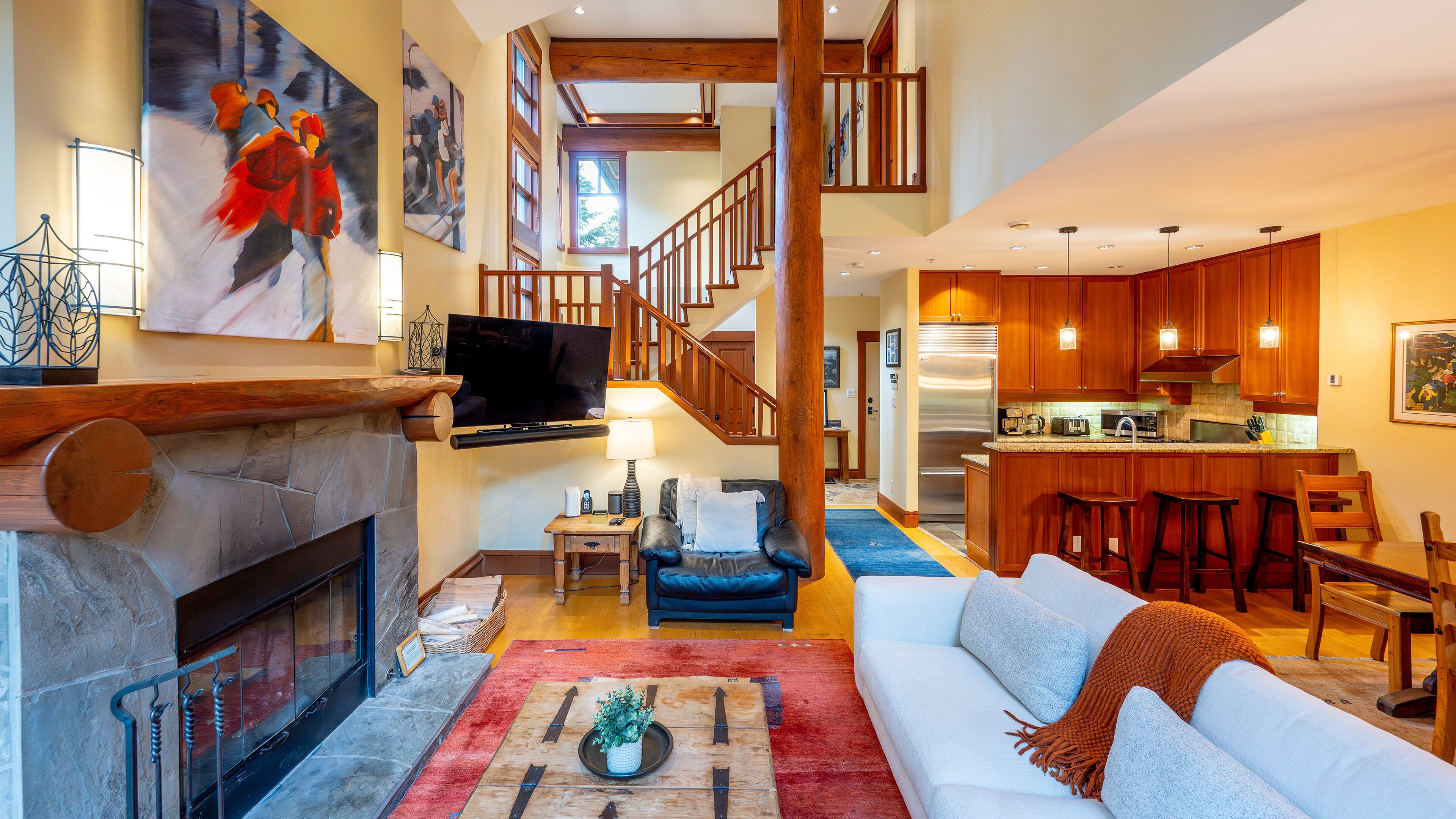 Télévision, cheminée