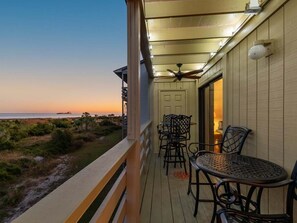 Outdoor dining - Lighthouse Point 13B | Oceanfront Condo, Pool! (Tybee Island)