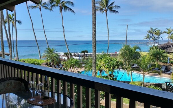 Outdoor dining - Nihi Kai 203 Poipu Poolside - Ocean Views, w/AC (Koloa)