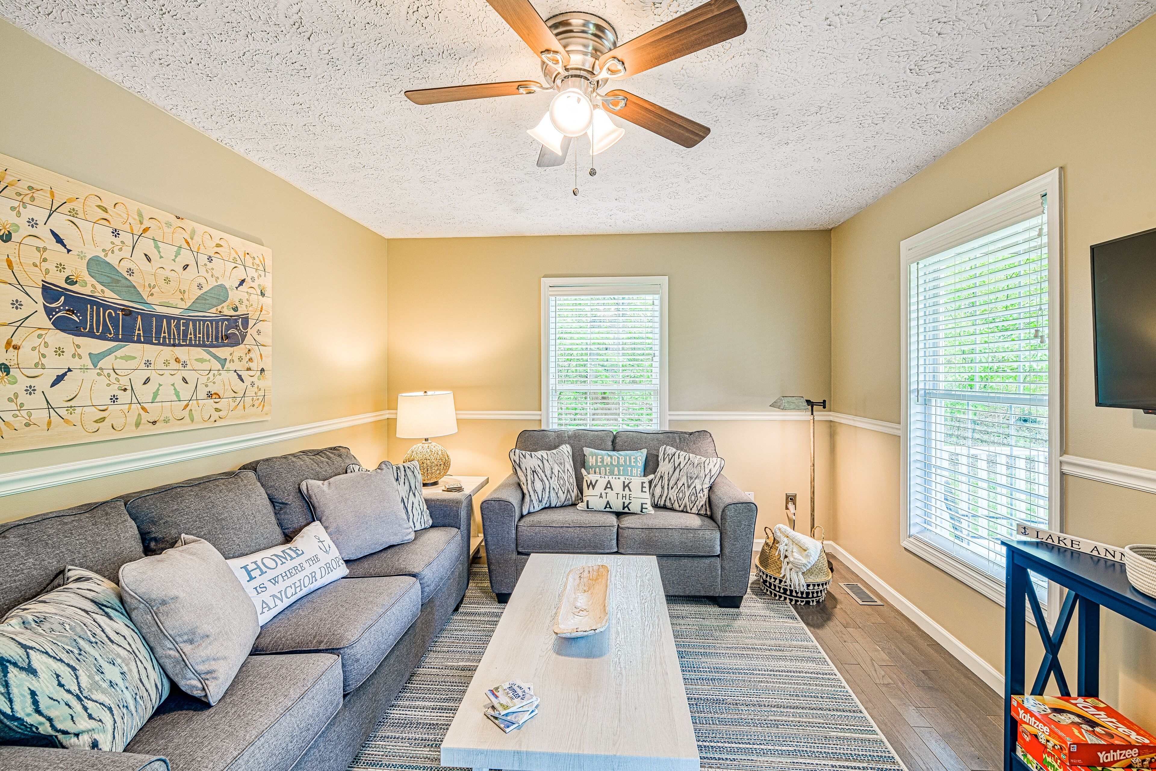 Updated dog-friendly house with water access, firepit, WiFi, & boat slip launch