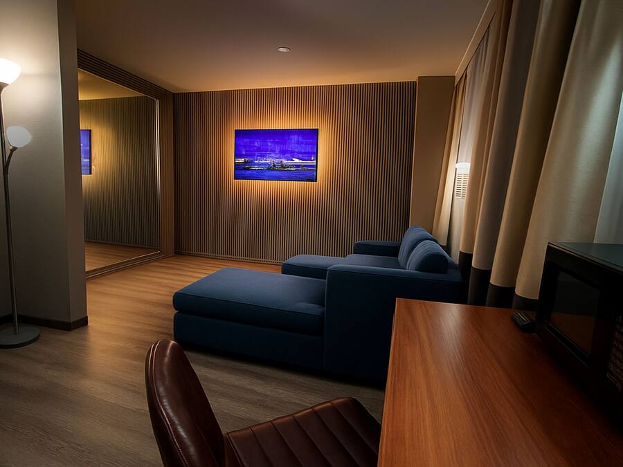 Escritorio y espacio para trabajar con laptop