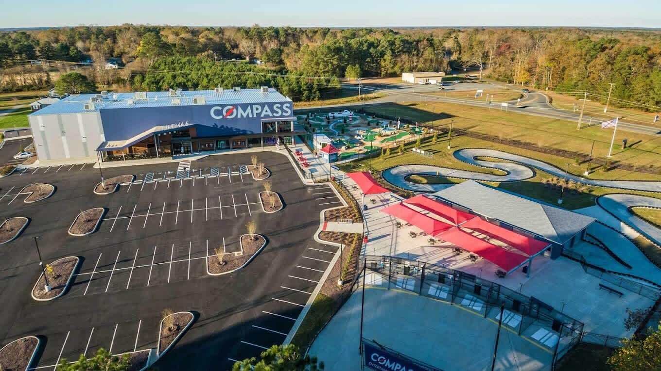 Rainy days call for getting the kids out of the house and staying active. Compass Entertainment has both indoor and outdoor games including batting cages, putt-putt golf, a movie theatre, and on site restaurant and bar. 
