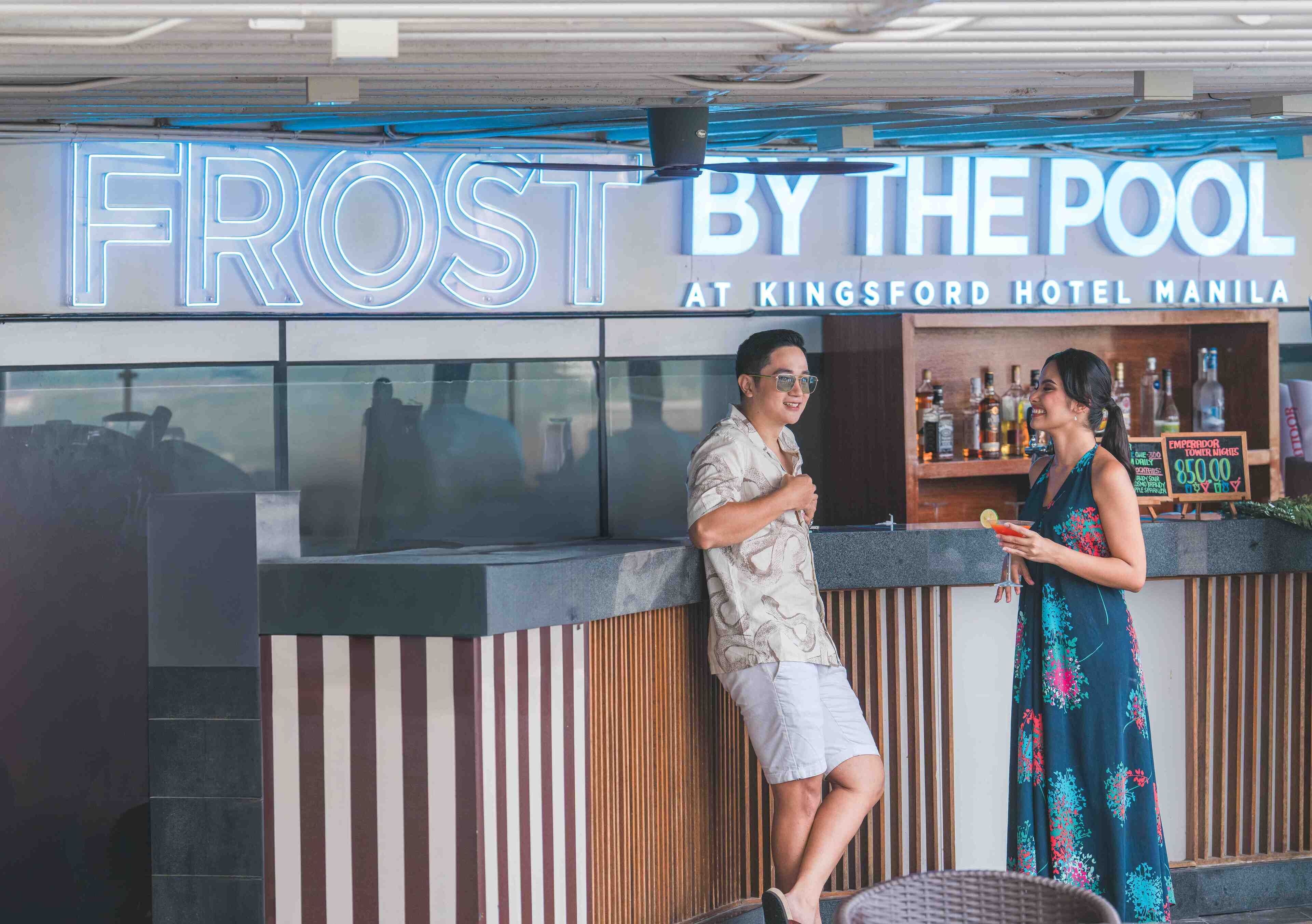 A bar named 'FROST BY THE POOL' at Kingsford Hotel Manila.