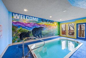 Indoor pool, a heated pool - 84° Private Indoor Heated POOL, Arcade, Views, Sauna, Hot Tub, 300MB WIFI (Sevierville)