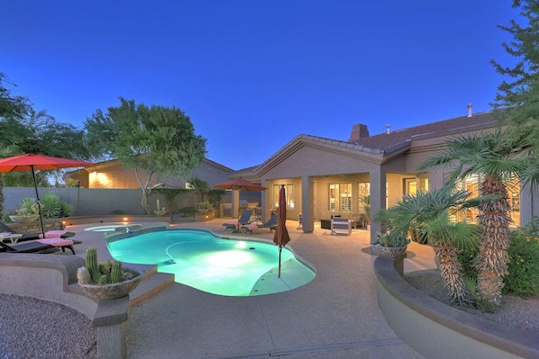 Outdoor pool, a heated pool