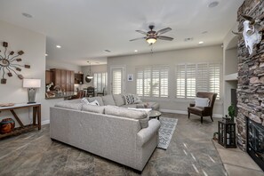 Smart TV, fireplace, printers
