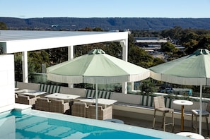 Lunch and dinner served, pool views