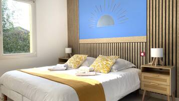2 chambres, bureau, Wi-Fi gratuit, draps fournis