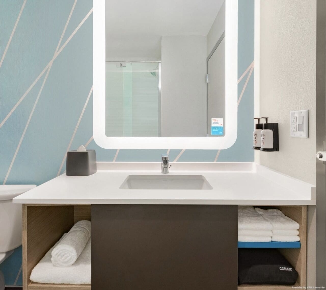 free toiletries, hair dryer, towels