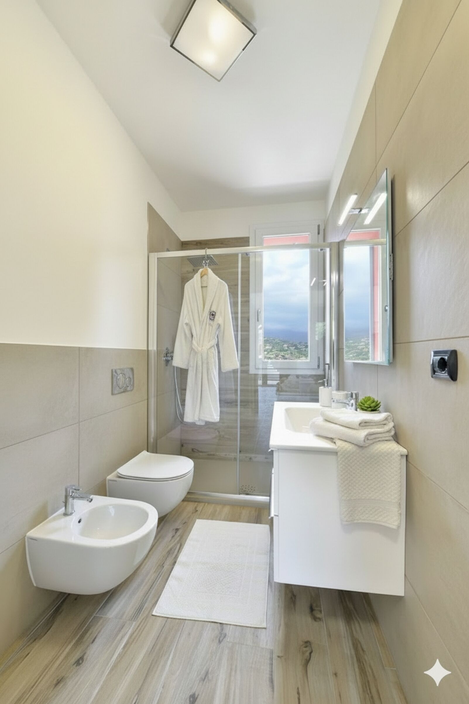 Apartamento, 2 quartos, terraço | Banheiro | Chuveiro, bidê