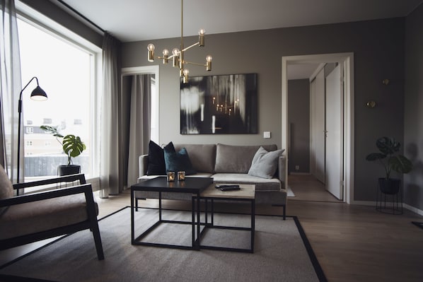 Two Room Superior Apartment | Living area | Flat-screen TV - Sky Hotel Apartments Hospitalstorget (Linkoping)