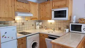 Kühlschrank, Mikrowelle, Herdplatte, Geschirrspüler