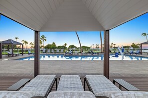 A heated pool, a lap pool