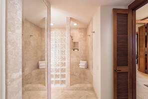 Hair dryer, towels