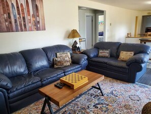 Smart TV, fireplace, video games