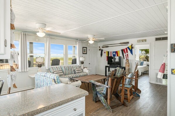 House, 3 Bedrooms | Living area | TV, streaming services - Bolivar Del Mar 3 Bedroom Home by RedAwning (Port Bolivar)