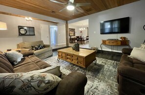 Smart TV, table football, books, offices