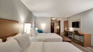Hypo-allergenic bedding, in-room safe, desk, laptop workspace