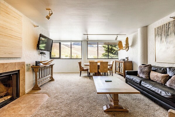 Smart TV, caminetto, lettore DVD