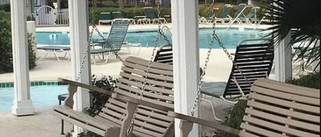 Piscine extérieure, piscine chauffée