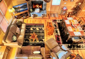 Smart TV, fireplace, table football, ping pong